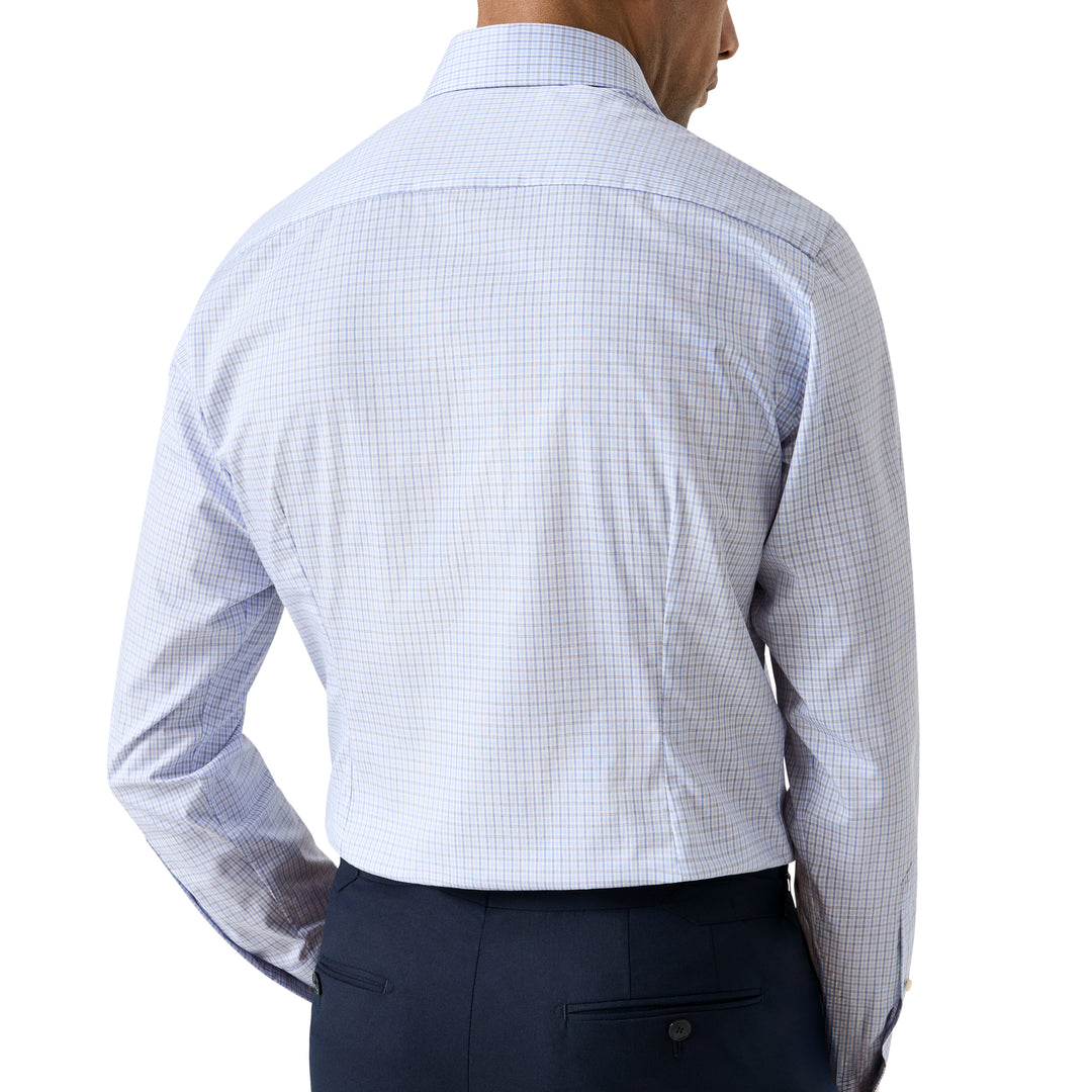 Contemporary fit Micro Check Twill