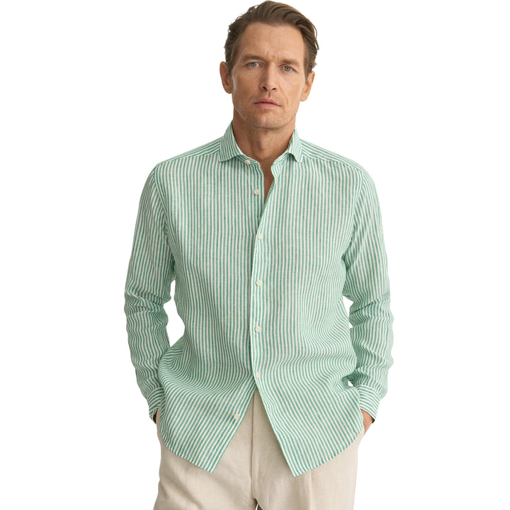 Casual Fit Striped Linen