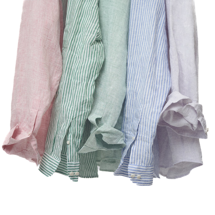 Casual Fit Striped Linen