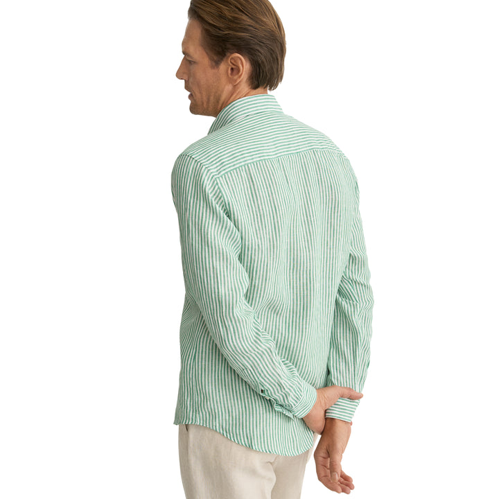Casual Fit Striped Linen