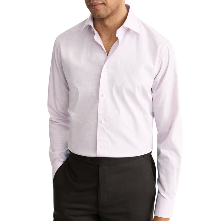 Slim Fit Prince of Wales Check Twill with Colour Coordinated Buttons and Button Thread
