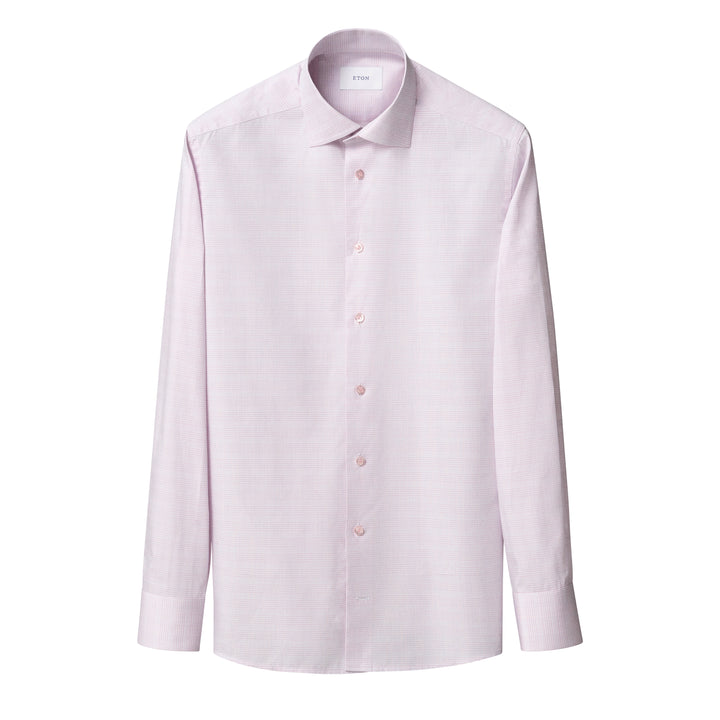 Slim Fit Prince of Wales Check Twill with Colour Coordinated Buttons and Button Thread