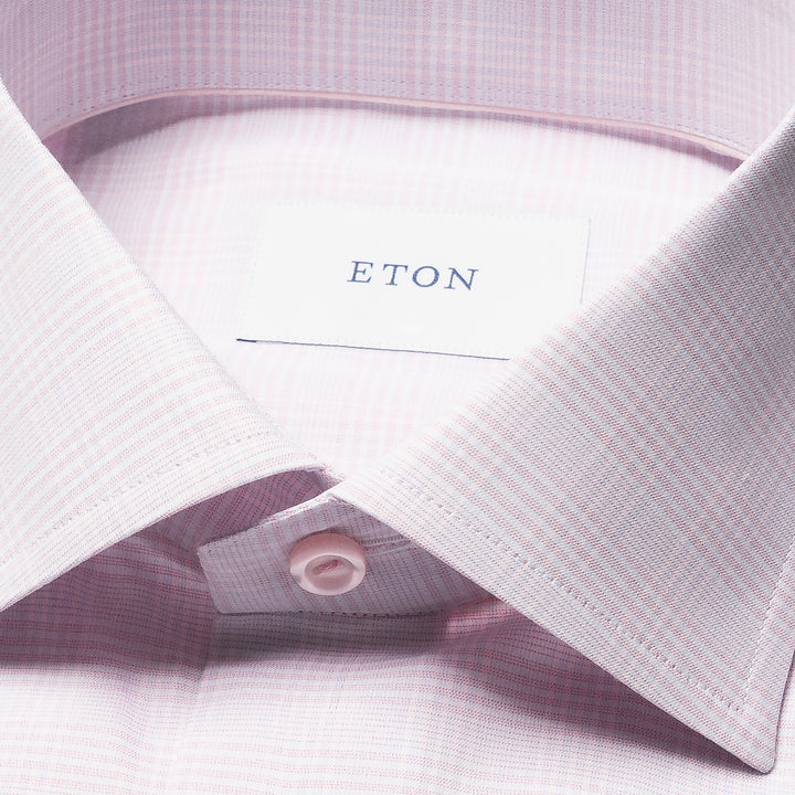 Slim Fit Prince of Wales Check Twill with Colour Coordinated Buttons and Button Thread