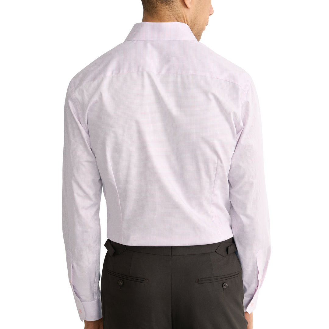 Slim Fit Prince of Wales Check Twill with Colour Coordinated Buttons and Button Thread