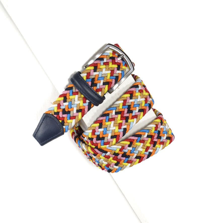 Classic Multi Colour Elastic Woven Belt