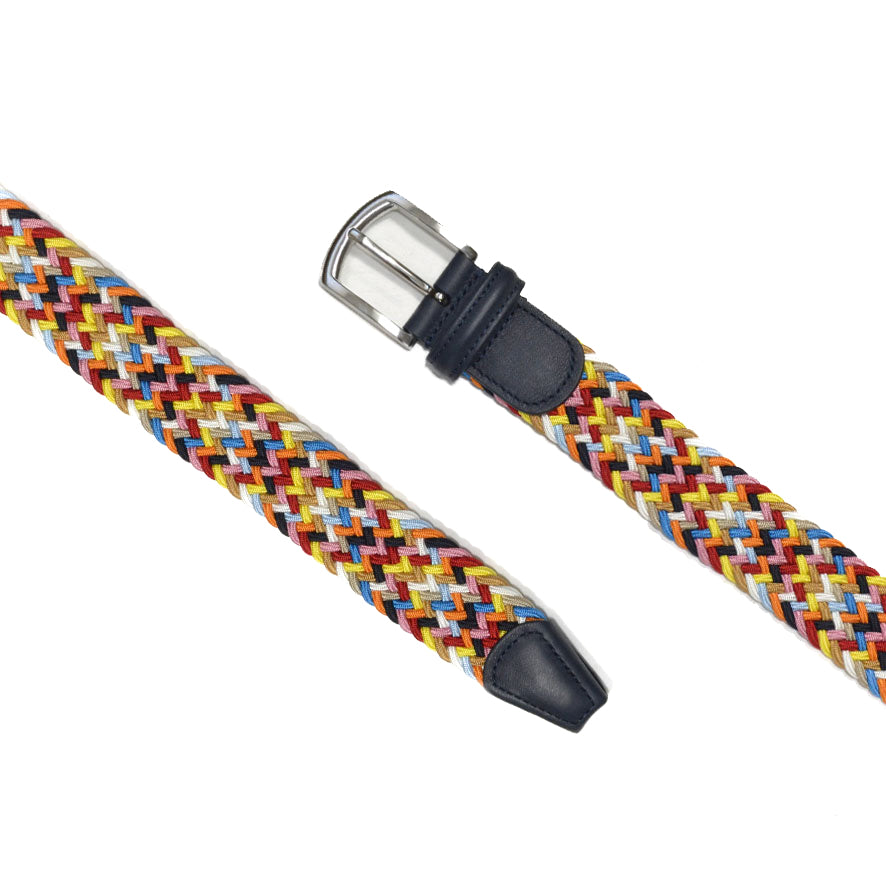 Classic Multi Colour Elastic Woven Belt