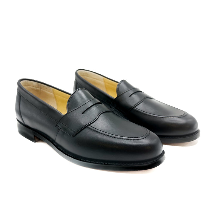 Portsmouth Black Calf Leather Penny Loafer