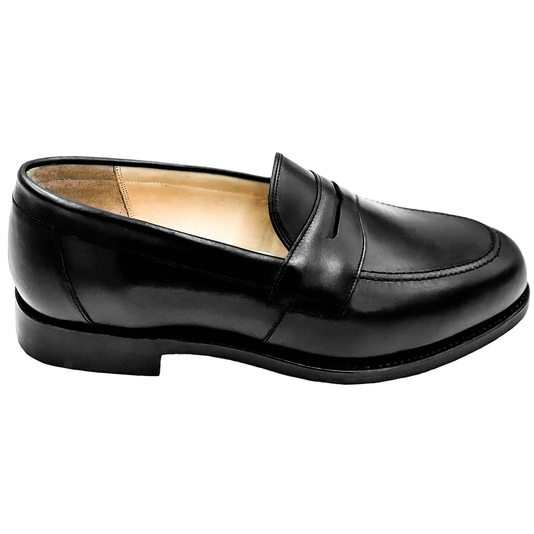 Portsmouth Black Calf Leather Penny Loafer