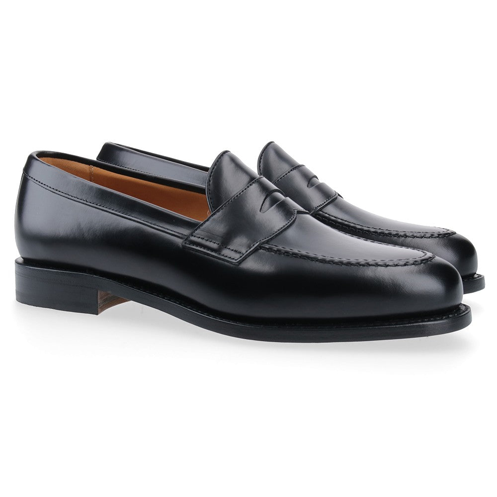 9628 - Black Polished Binder Penny Loafer