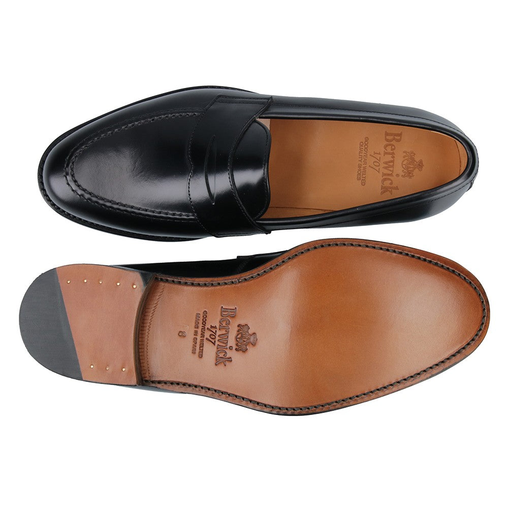 9628 - Black Polished Binder Penny Loafer