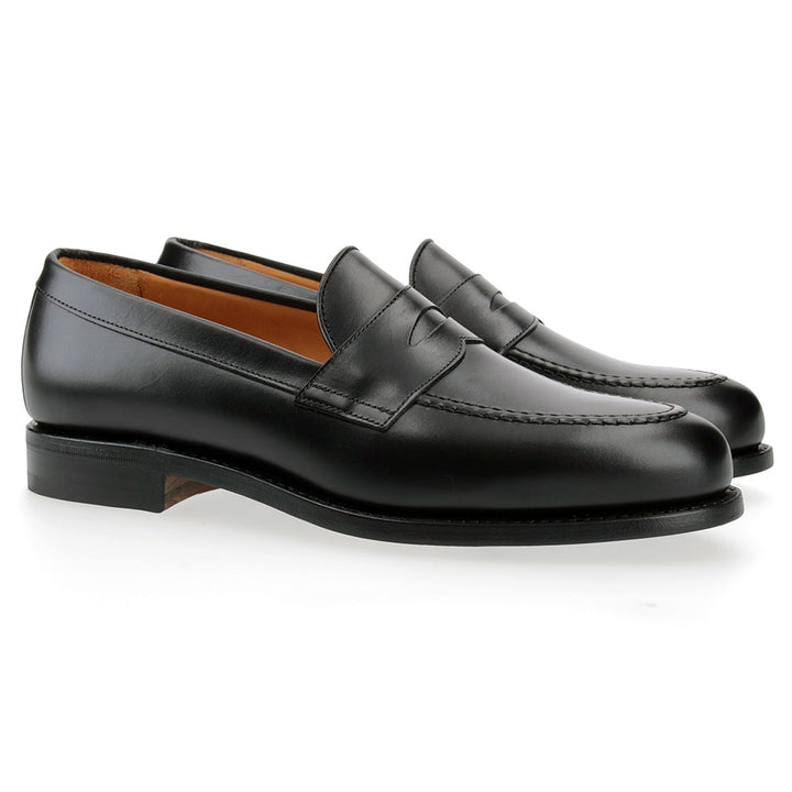 9628 - Black Calf Leather Penny Loafer