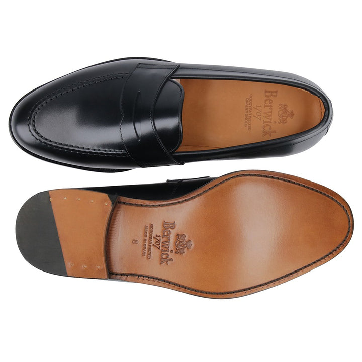 9628 - Black Calf Leather Penny Loafer