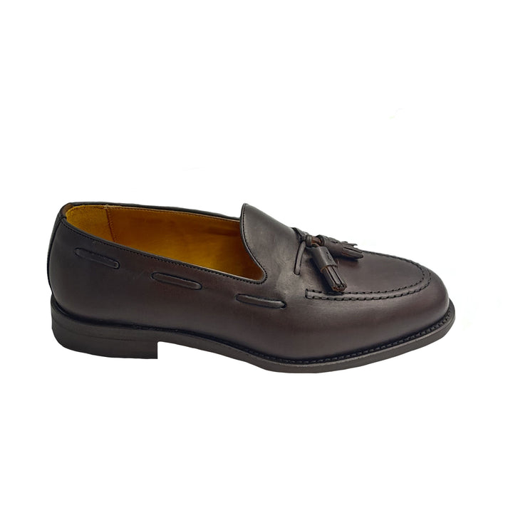 8491 - Dark Brown Leather Tassel Loafer
