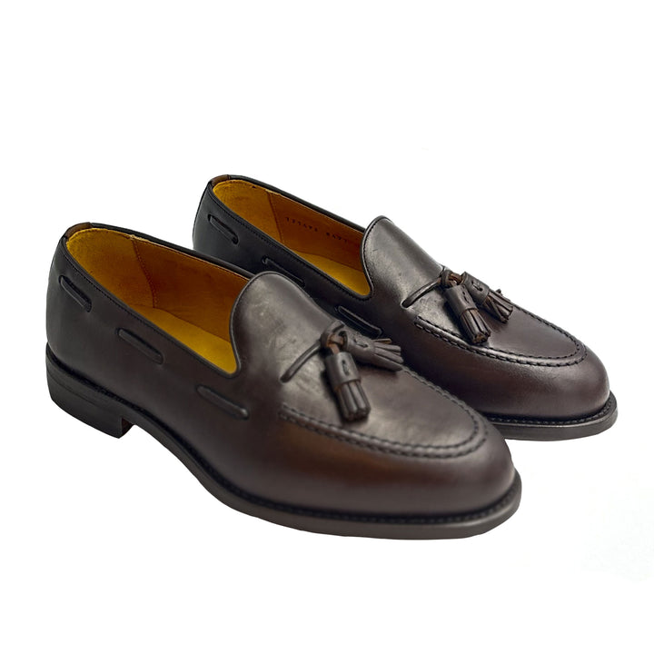 8491 - Dark Brown Leather Tassel Loafer