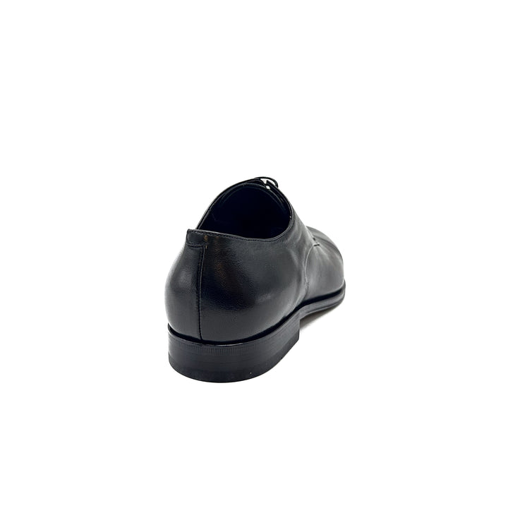 18570 Cap  Black Nappa Leather Derby Cap Toe