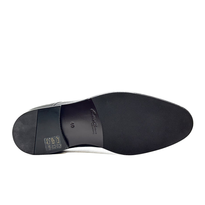 18570 Cap  Black Nappa Leather Derby Cap Toe