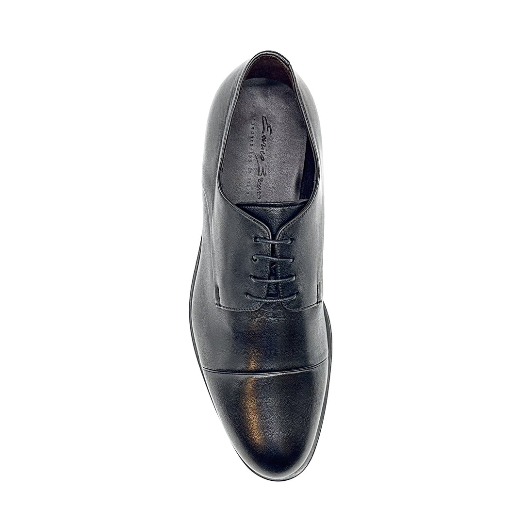 18570 Cap  Black Nappa Leather Derby Cap Toe