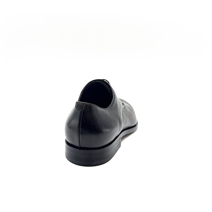 18570 - Black Nappa Leather Derby Plain Front