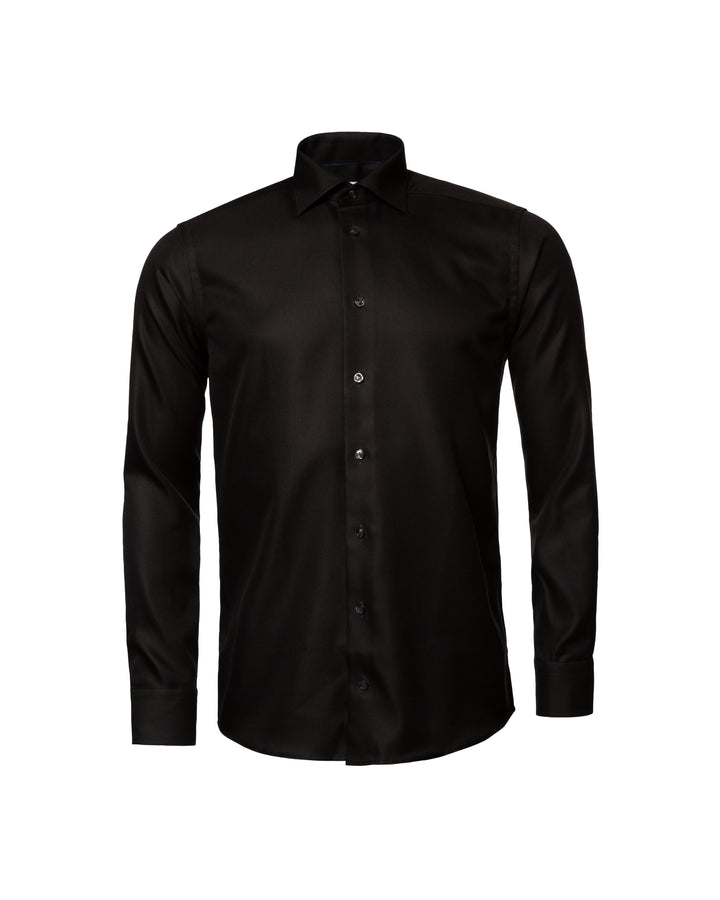 Slim Fit Textured Twill - Black