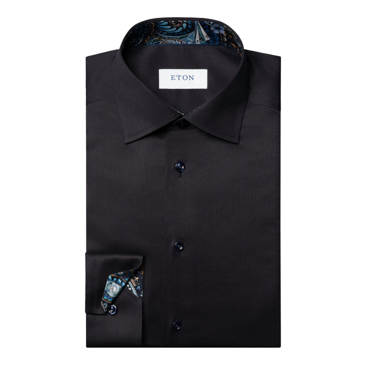 Classic Fit Signature Twill with Floral Effect Print Details
