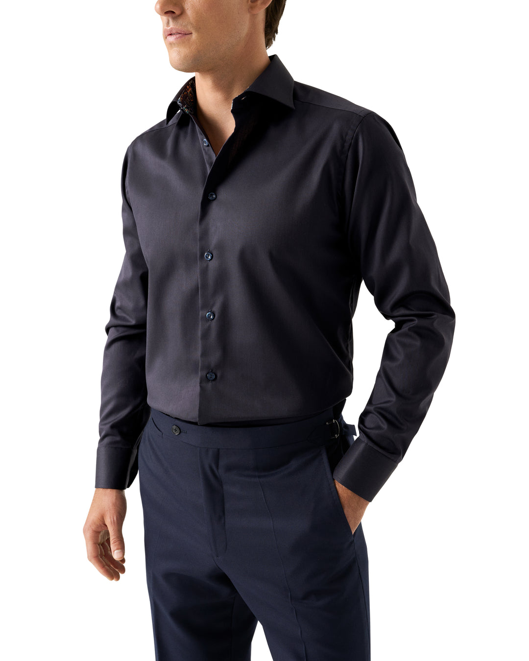 Contemporary Fit Signature Twill with Floral Effect Print Details
