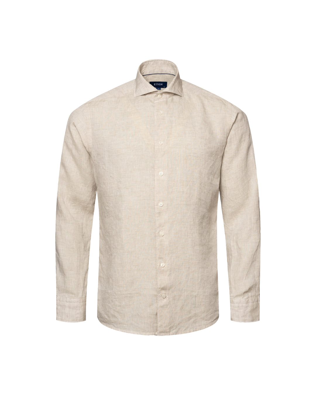 Contemporary Fit Casual Organic Linen - Off White/Brown