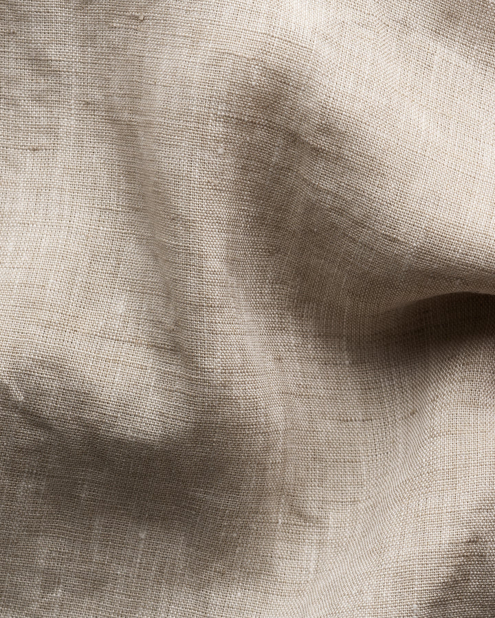 Contemporary Fit Casual Organic Linen - Off White/Brown