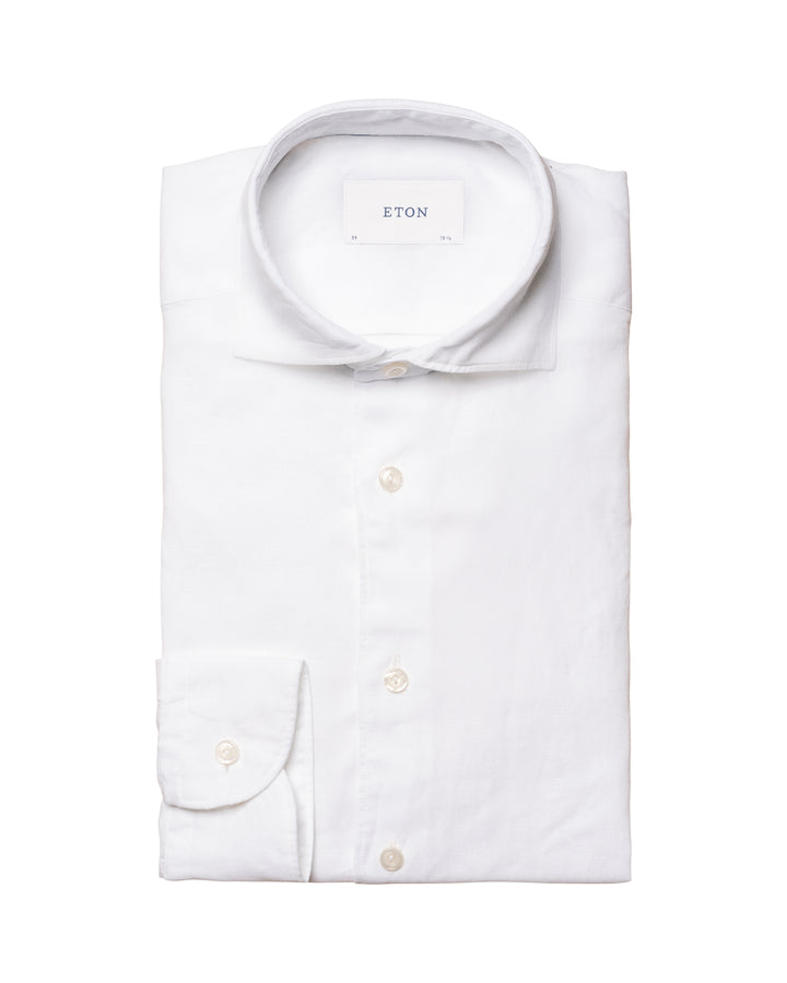 Contemporary Fit Casual Organic Linen - White