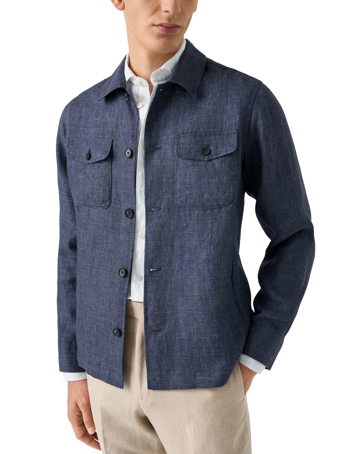 Contemporary Fit Casual Organic Linen - White