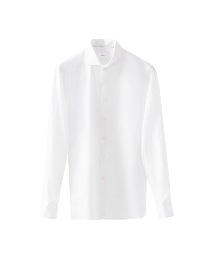 Contemporary Fit Casual Organic Linen - White