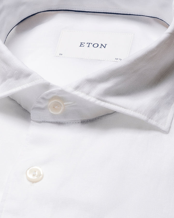 Contemporary Fit Casual Organic Linen - White