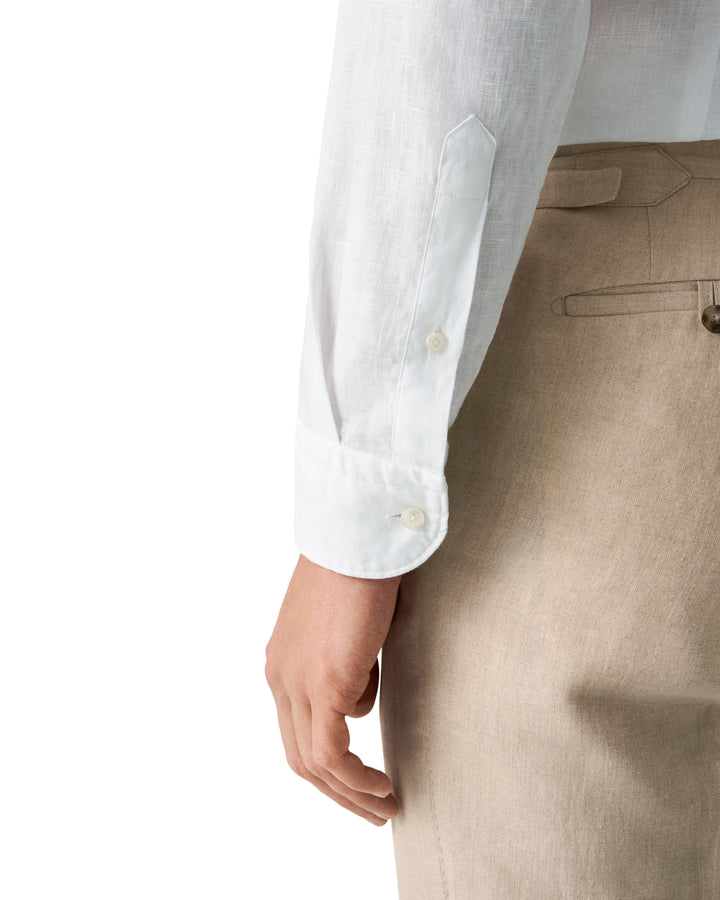 Contemporary Fit Casual Organic Linen - White