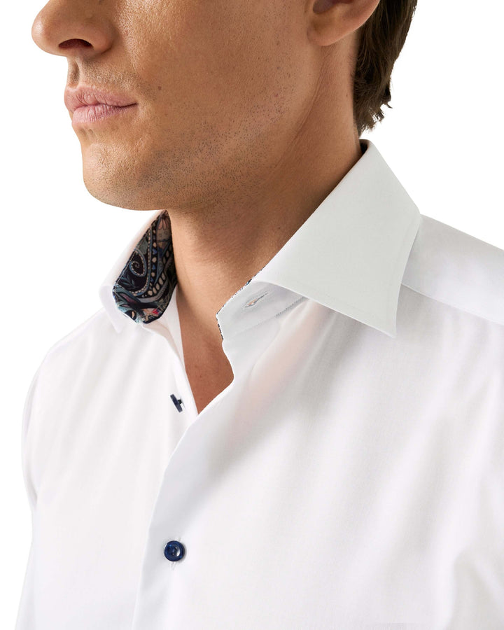 Slim Fit Signature Twill with Floral Effect Print Details