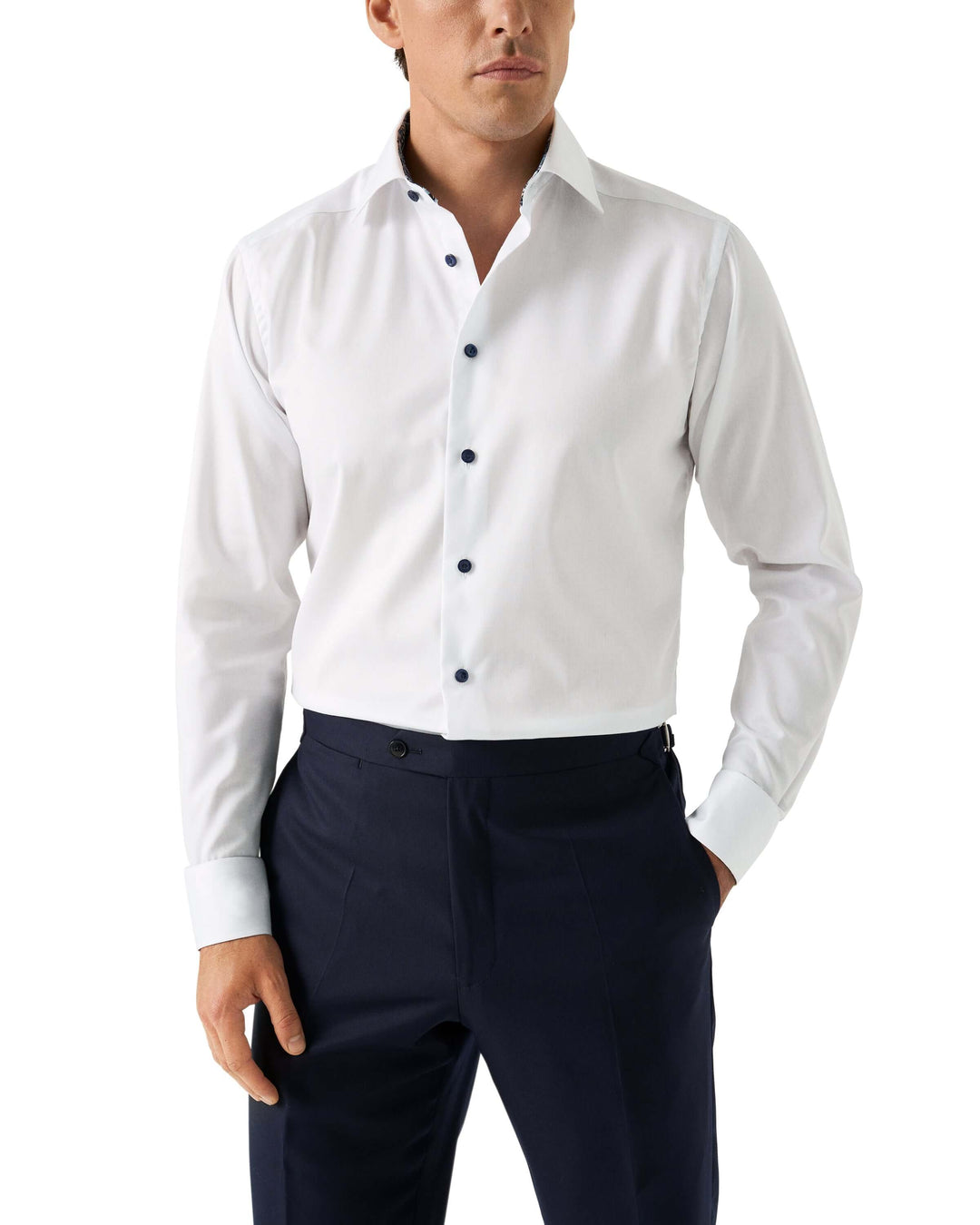 Slim Fit Signature Twill with Floral Effect Print Details