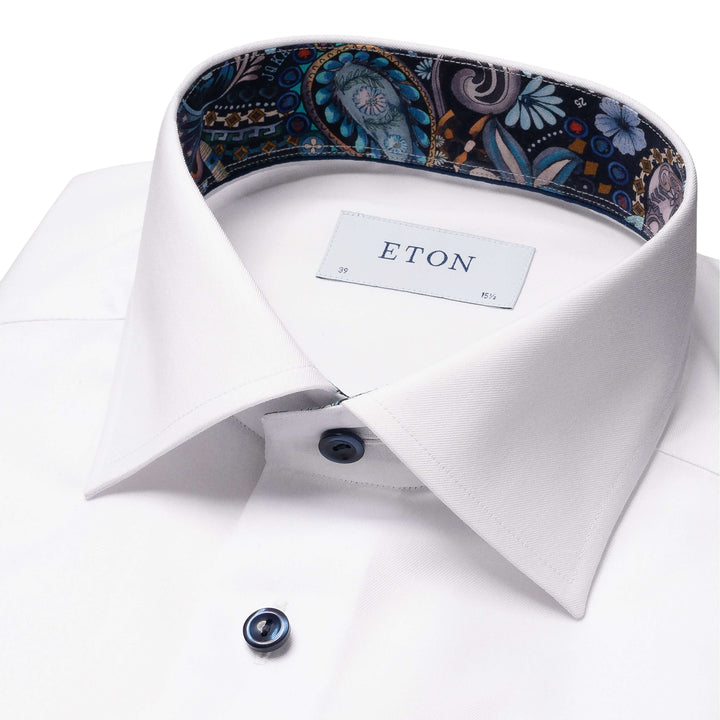 Slim Fit Signature Twill with Floral Effect Print Details