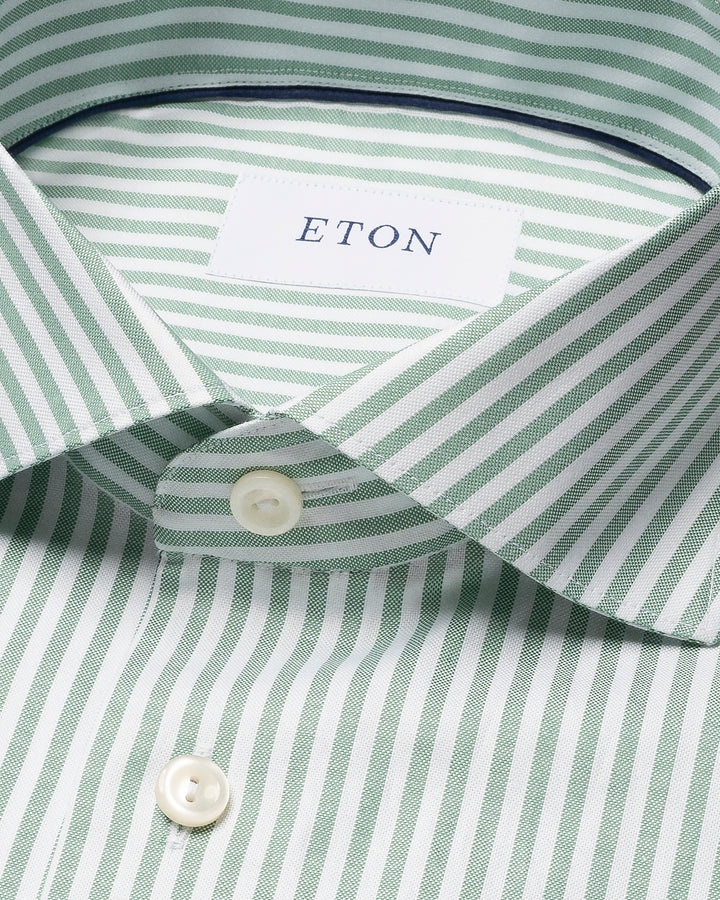 Slim Fit Bengal Striped Signature Oxford - Green