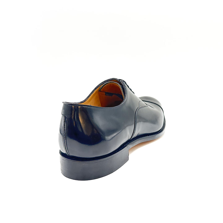 Alfred Black Polished Bookbinder Leather Oxford Cap Toe