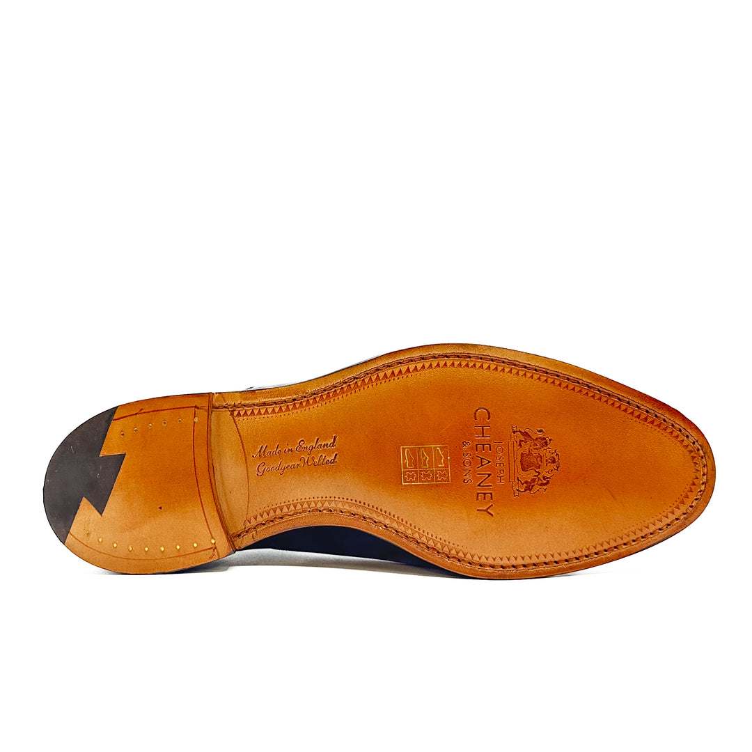 Alfred Black Polished Bookbinder Leather Oxford Cap Toe