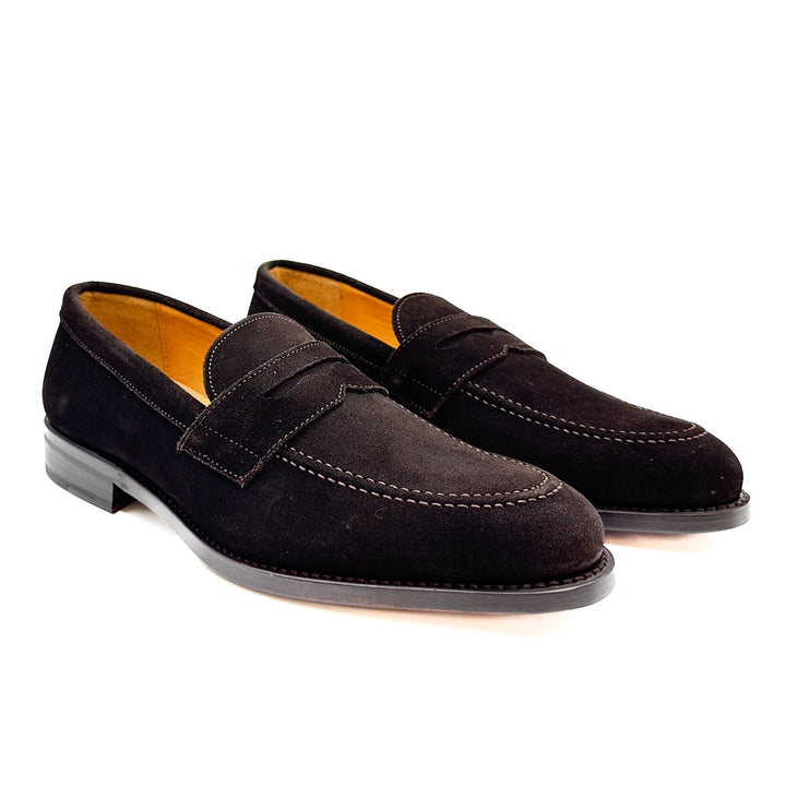 31525 Dark Brown Suede Penny Loafer
