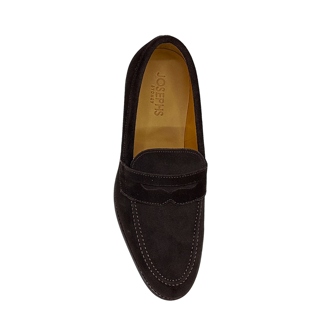 31525 Dark Brown Suede Penny Loafer