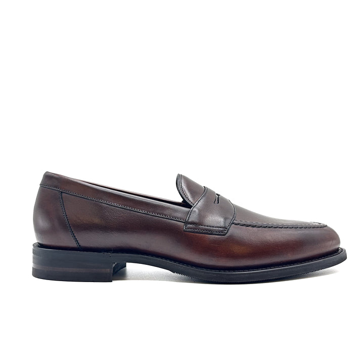 Imperial Dark Brown Calf Leather Penny Loafer Rubber Sole