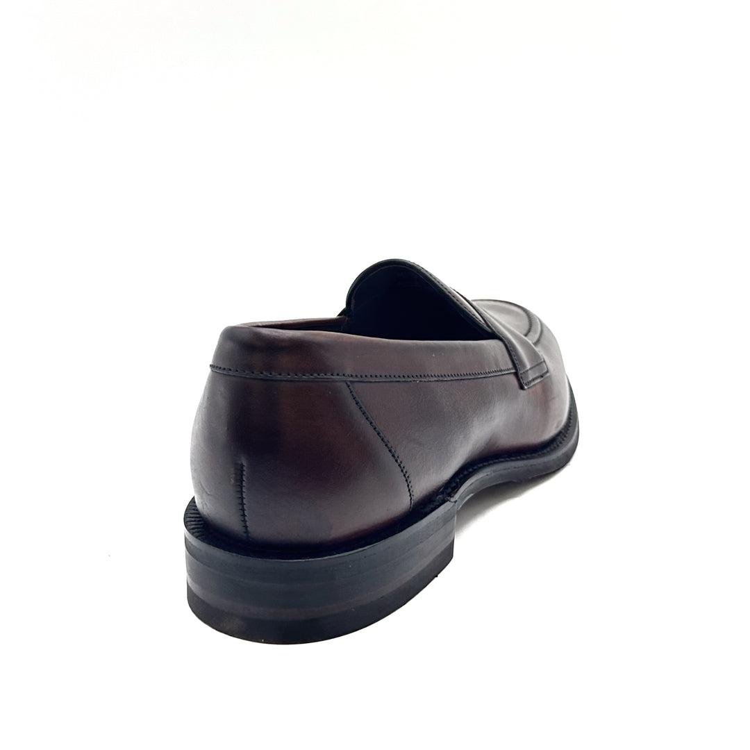 Imperial Dark Brown Calf Leather Penny Loafer Rubber Sole