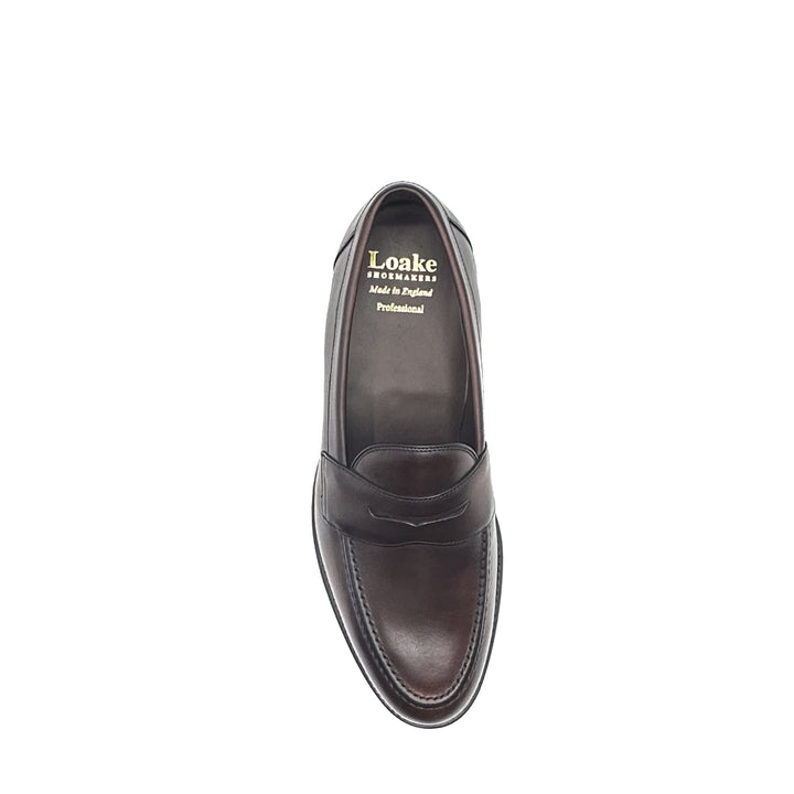 Imperial Dark Brown Calf Leather Penny Loafer Rubber Sole