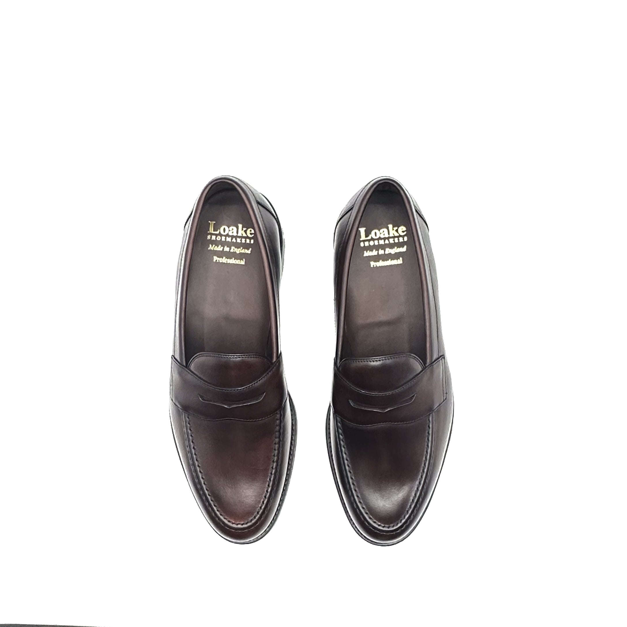 Loake Imperial Penny Loafer Dark Brown Leather - Rubber Sole