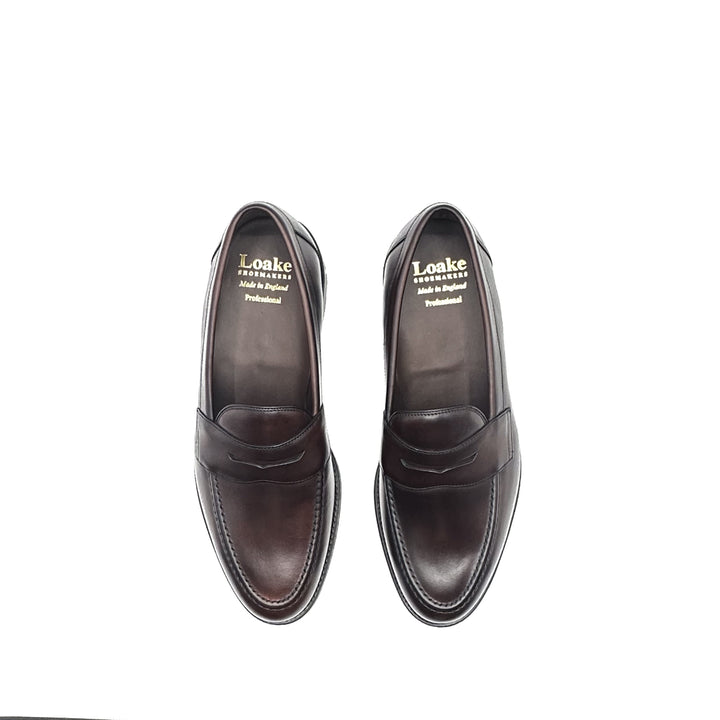 Imperial Dark Brown Calf Leather Penny Loafer Rubber Sole