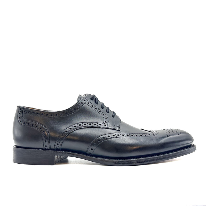Grosvenor Onyx Black Calf Leather Derby Brogue