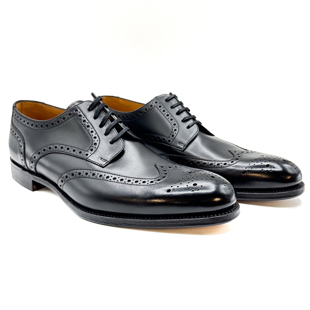 Grosvenor Onyx Black Calf Leather Derby Brogue