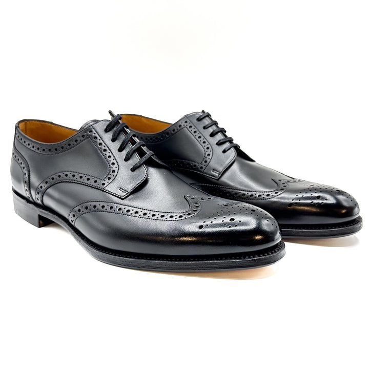 Grosvenor Onyx Black Calf Leather Derby Brogue