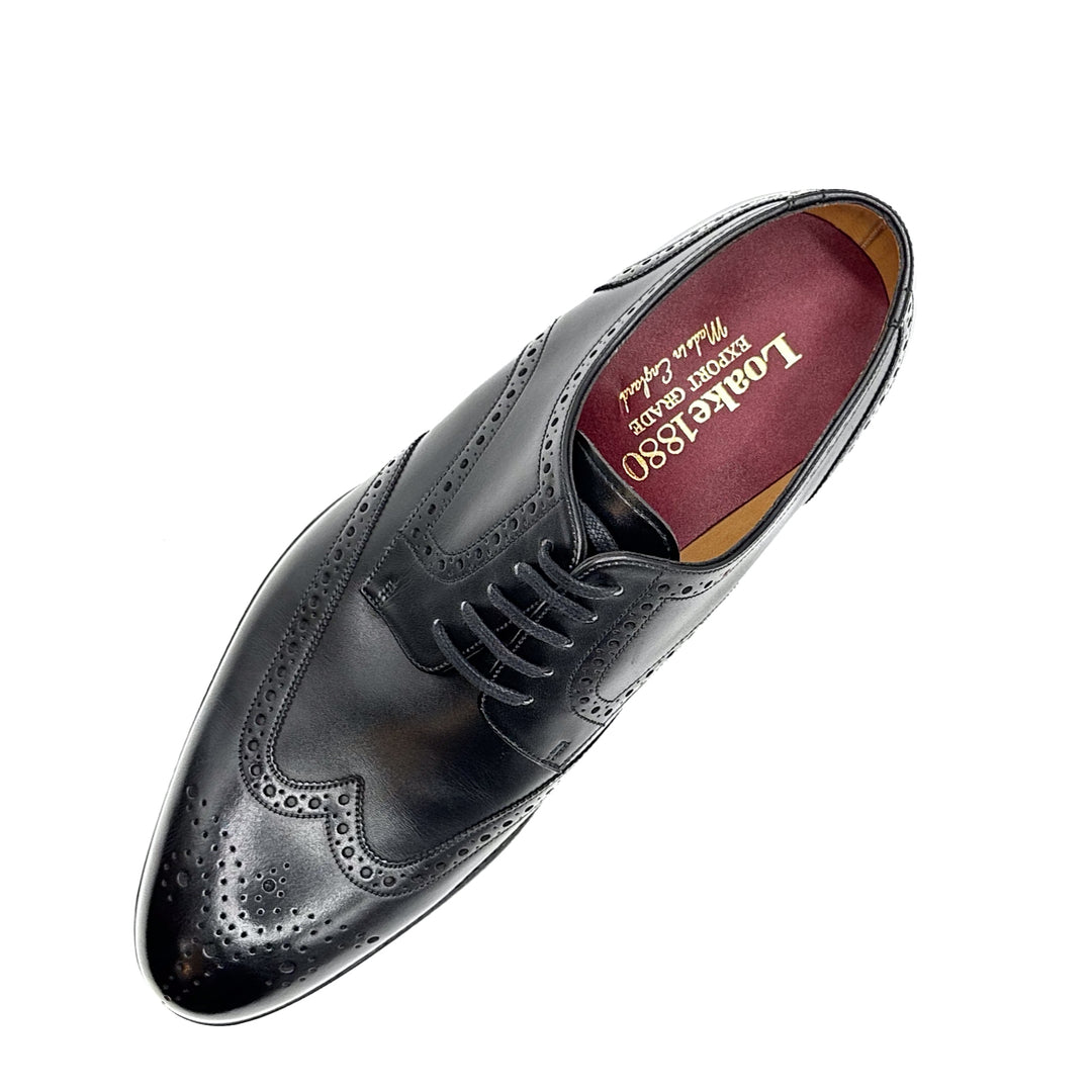 Grosvenor Onyx Black Calf Leather Derby Brogue