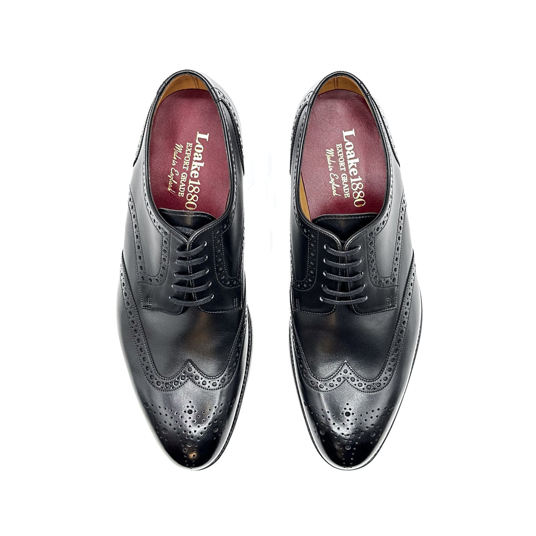 Grosvenor Onyx Black Calf Leather Derby Brogue